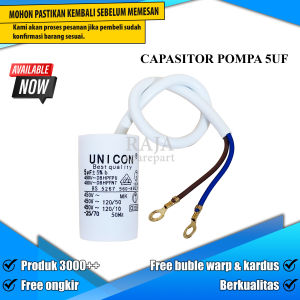 CP5 CAPASITOR BULAT KABEL / KAPASITOR POMPA AIR / CAPASITOR POMPA 5UF (HANYA PULAU JAWA)