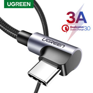 UGREEN Nylon USB C Cable 90 Degree Fast Charger Type C Cable Compatible with Car play for Samsung S23 Xiaomi HUAWEI mate