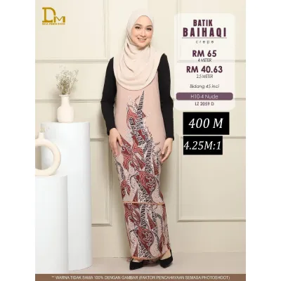 BATIK BAIHAQI CREPE by DESA MURNI BATIK - KAIN PASANG- SERAGAM OPEN METER-READY STOCK!OFFER NOW!ALBUM H