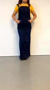 Overall denim skirt jumpsuit girl pinafore perempuan skirts 吊带牛仔长裙