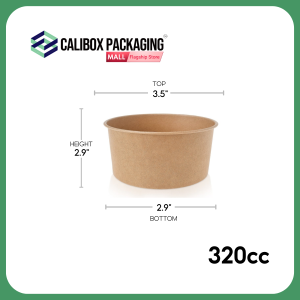 Calibox Packaging Disposable Kraft Paper Bowl Rice Bowl Meal Bowl Soup Bowl 50pcs