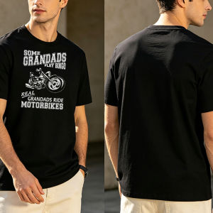 Vintage Biker Grandad T Shirt For Men Women Real Grandads Ride Motorbikes Letter Bike Print Cotton Papa Daily Casual Tee