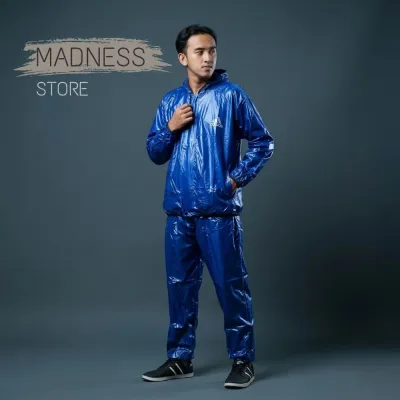 Jas hujan dan celana hujan tahan air non-satu pakai untuk pria dan wanita pakaian kerja pelindung tenaga kerja konstruksi dewasa model terpisah dengan karet elastis.