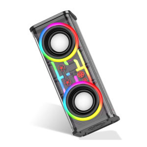 KOOYIINN Cyberpunk Bluetooth Speaker 10W Double Horn A88 Mecha Speaker Portable Bass Wireless RGB LED Light BT 5.3 Bluetooth Subwoofer Speaker