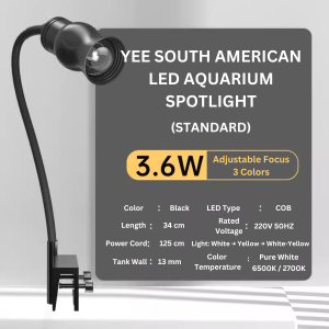 YEE South American LED Light Aquarium Waterproof COB Two-Color Super Bright Clip Light Suitable for Arowana