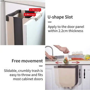 Creative Wall Mounted waste bins Folding and Hanging Trash Can for Kitchen-7007