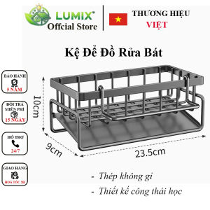 Khay đựng đồ rửa bát Thép sơn chống gỉ Có thanh phơi khăn Thiết kế công thái học