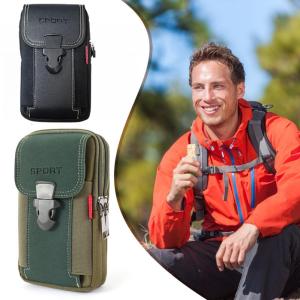 1 ชิ้น กระเป๋าเอวผ้าใบรีโทรของผู้ชาย กระเป๋าโทรศัพท์มือถือ กระเป๋าหลายชั้น เข็มขัดกีฬา แหวนหนังปก กระเป๋าสตางค์ เหมาะสำหรับกิจกรรมกลางแจ้งและการเดินทาง