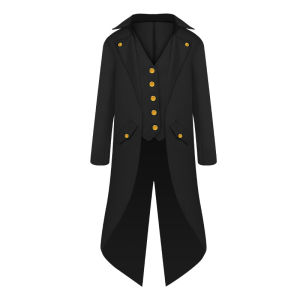 wish New European and American Medieval Retro Mid-Length Punk Tailcoat Childrens Performance Costume in Stock