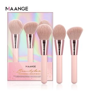 MAANGEpinkiedition 3-Piece Large Face Brush Set Loose Powder Brush + Foundation Brush + Contour Brush 55072