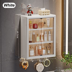 ตู้ติดผนัง ในห้องน้ำ ตู้ใส่ของในห้องน้ำ ตู้ครัว มัลติฟังก์ชัน ไม่ต้องเจาะ พับได้ จัดเก็บสะดวก ความจุขนาดใหญ่ 3 ชั้น