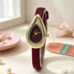MAYIT Chính xác Đồng hồ hình giọt nước. Thanh lịch Da PU Đồng hồ đeo tay thạch anh Thời trang Đa năng Đồng hồ đeo tay nữ Phụ kiện thời trang.