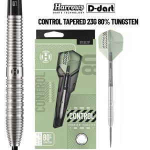 HARROWS STEEL TIP DARTS - 23G CONTROL TAPERED 80% TUNGSTEN STEEL TIP DART