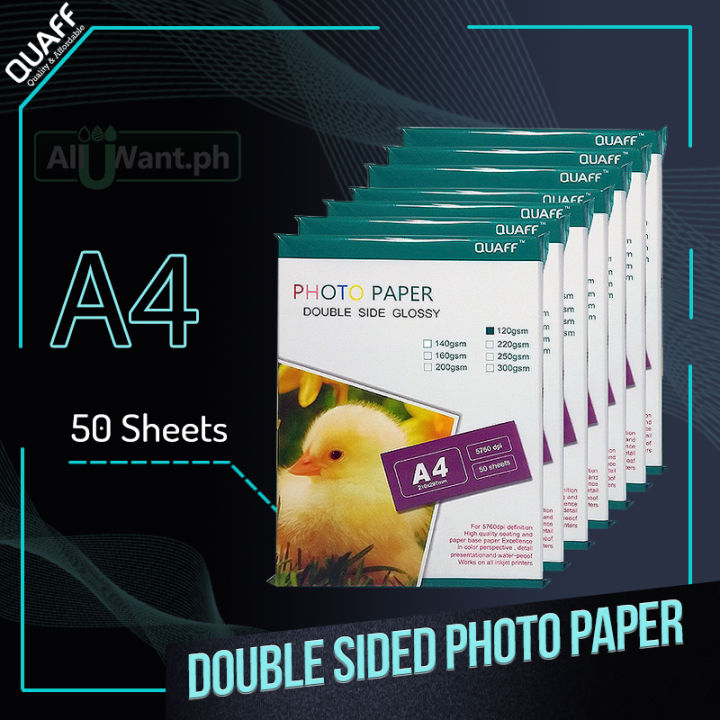 A4 Size Quaff Double Sided Glossy Photo Paper 50 Sheets Pack