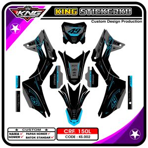 Decal Full Body CRF 150 L Trail Supermoto - Custom Nomer dan Nama Gratis. SFK.KS.002