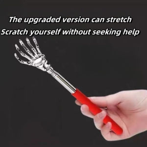 Portable Extendable Telescopic Metal Back Scratchers Stainless Steel Back Scratcher Tickle Scratching Tool Backslap with Rubber Handles Home Massager