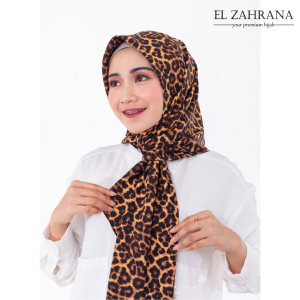 ELZAHRANA Hijab Segi Empat - Jilbab Segi Empat Motif Premium Wolfis Monalisa - Kerudung Segi Empat Motif