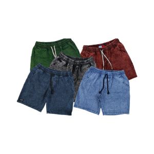 Celana Pendek Pria Premium: Boardshort Sandwash Jeans Biru Langit & Hitam Marun