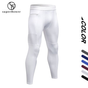 SUPERFLOWER Mens Fitness Pants Zipper Pockets Sports Running Training Tight Pants Jogging Sweatpants