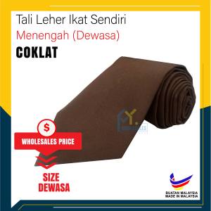 🔸TIE DEWASA COKLAT/ TALI LEHER PENGAWAS SEKOLAH MENENGAH JENIS IKAT SENDIRI COKLAT ( TIE SEKOLAH COKLAT ) - TLI02