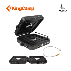 KingCamp KA2501 2-Burner Portable Stove Black - Kompor Gas Lipat 2 Tungku Hitam Dof Outdoor Camping BBQ
