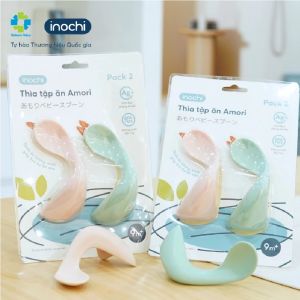 (Chính hãng Inochi) Thìa tập ăn Amori cho bé (SET 02 cái) nhựa nguyên sinh an toàn