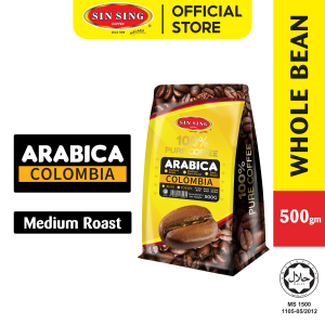 Sin Sing Coffee Bean Arabica Colombia Biji Kopi 500g |Medium Roast / Panggang Sederhana (Halal)