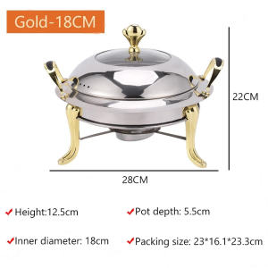 Chafing Dish Food Warmers Buffet Set Stainless Steel Food Warmer with Glass Lid Round Insulation Stove Multi Function Alcohol Heater for Restaurant Home Party Birthday Wedding Event