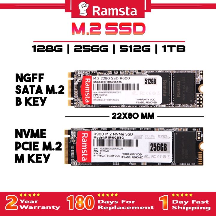 Ramsta M.2 128G 256G 512G 1TB SSD M.2 R600NGFF R900NVMe PCIe