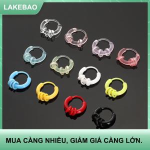 【LAKEBAO】 10Pcs Đầy Màu Sắc Nhựa Hoop Bông Tai Dễ Thương Nhỏ Bông Tai Cho Phụ Nữ Cô Gái Đơn Giản Đa Năng Tai Khóa Đồ Trang Sức Phụ Kiện Quà Tặng