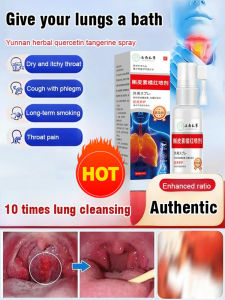 Throat Spray Quercetin Tangerine Oral Spray By Yunnan Herbal For Adults/Herbal Extract Throat Spray Safe Effective/Natural Ingredients/Suitable For Men And Women/Daily Life Outdoor Use