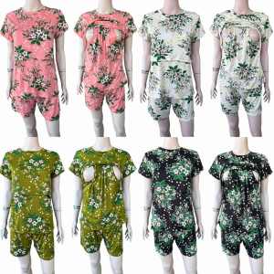Riley Breastfeeding and Maternity Terno Blouse and Shorts (New Printed Designs & Plain Color Design) Free Size fits up to XL / Fabric: Cotton Spandex 100%