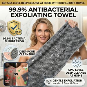 Inhibits 99.9% of bacteria Exfoliating Antibacterial Bath Towel