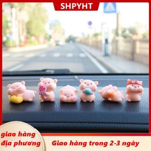 [COD] SHPYHT Giao hàng địa phương 6 cái bộ dễ thương Pig xe trang trí nội thất vui tự động trung tâm giao diện điều khiển gương chiếu hậu đồ trang trí cho phụ kiện xe hơi