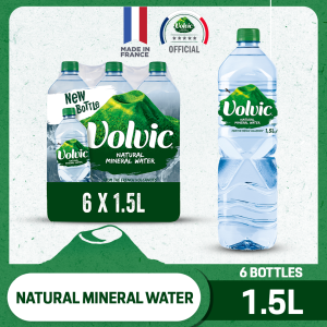 Volvic Natural Mineral Water (6 x 1.5L Pack)