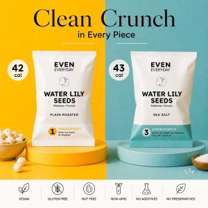 Even Everyday I Air Roasted Snack | Pack of 14 I 3 Ingredients | Makhana Foxnut | Sea Salt I Olive Oil I Single Serve Pack I Singapore I World Cup 2026 I Football Snack I Clean Crunchy Snack I Low Calorie Food
