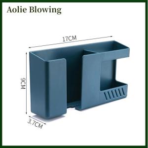 Aolie 2 In 1 Wall-mounted Mobile Phone Remote Control Storage Box Multifunctional Punch-free Storage Rack Wall Debris Storage Holders