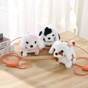 DIVATEN Nodding Head Electric Plush Dog Sound Function Tail Wagging Walking Barking Dog Funny Battery Operated Interactive Puppy Toy Gifts for Kids