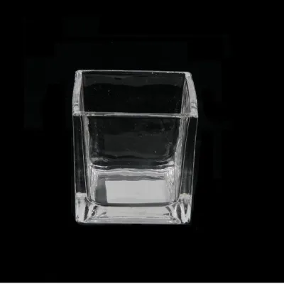 แก้วสี่เหลี่ยม ขนาด 8cm. แจกันแก้วทรงสี่เหลี่ยม แจกันดอกไม้มินิมอล