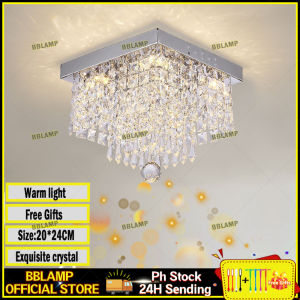 【Manila Stock+Free Gift】BBLAMP 1 Year Warranty Chandelier Ceiling Sala European Style LED Ceiling Light Simple Round Crystal Bar Counter Creative Living Room Bedroom Dining Hall Corridor Aisle Light