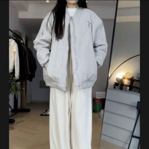 la Áo Khoác Phi Công Dày Dặn Chần Bông Đường Phố Kiểu Mỹ Áo Khoác Bóng Chày Cặp Đôi Thương Hiệu Thời Trang Nữ Áo Khoác Đệm Bông Áo Khoác