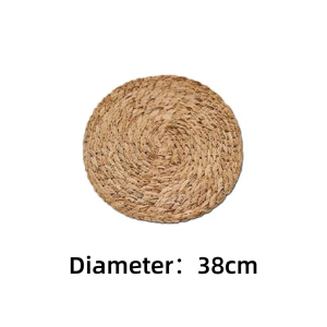 BESTIT Round Handwoven Rattan Placemats Heat Resistant Non-Slip Natural Woven Table Mats Straw Braided Woven Placemats Dining Table