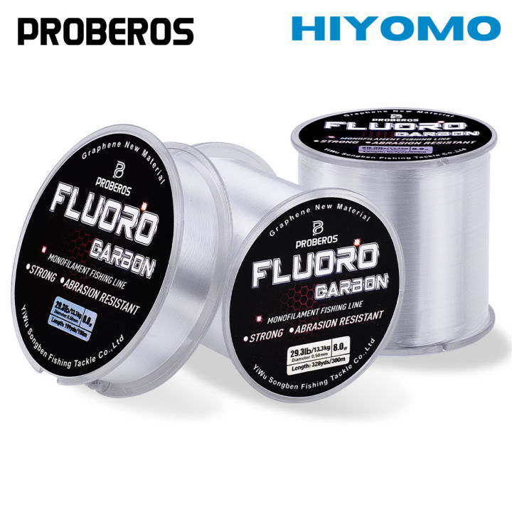 PROBEROS Strong Fluorocarbon Leader Line Fishing Line 100m 300m 500m Carbon  Fiber Line Sinking Invisible Nylon Line Saltwater Fishing Gear FT100