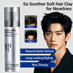 Mens Soft Hair Mud Long-Lasting Easy to Wash Refreshing Fluffy Styling Matte Natural Mens Hair Wax Hair Spray