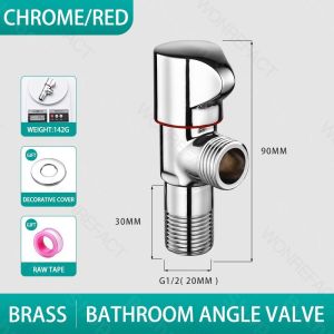 Angle Valve Solid Brass G1/2 Standard Thread PVD Anti-Leak High Flow Angle Valve for Bathroom Toilet