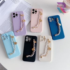 RC Softcase Macaroon Pelindung Kamera Rantai Mutiara Casing Ponsel VIVO & XIAOMI