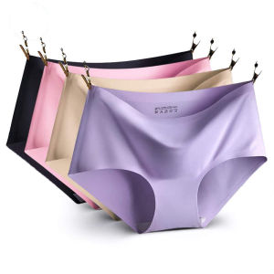 Ice Silk Seamless Underwear Middle Waist Panties Women Clothing