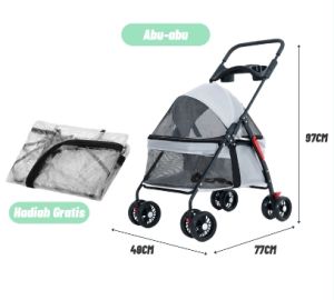 【Ready】Pets Stroller Pet Trolley Foldable Trolley Hewan Anjing Kucing Outdoor Stroller at Stroller Dog Stroller Trolley Cat Carrier Pet Carrier Aliyo
