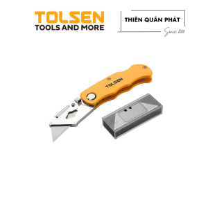 Dao trổ dao thủ công Tolsen 30007 kiểu dáng gấp gọn an toàn kèm 5 lưỡi sắc bén