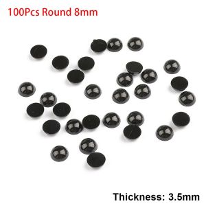 WLVYH 100-500Pcs Black Round Half Round Beads Plastic 3-8mm Toys Eyes Accessories DIY Crafts Toy Eye Bead Children Kids
